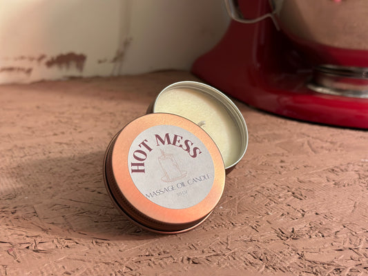 Hot Mess Massage Oil Candles - Cocoa Butter Scented